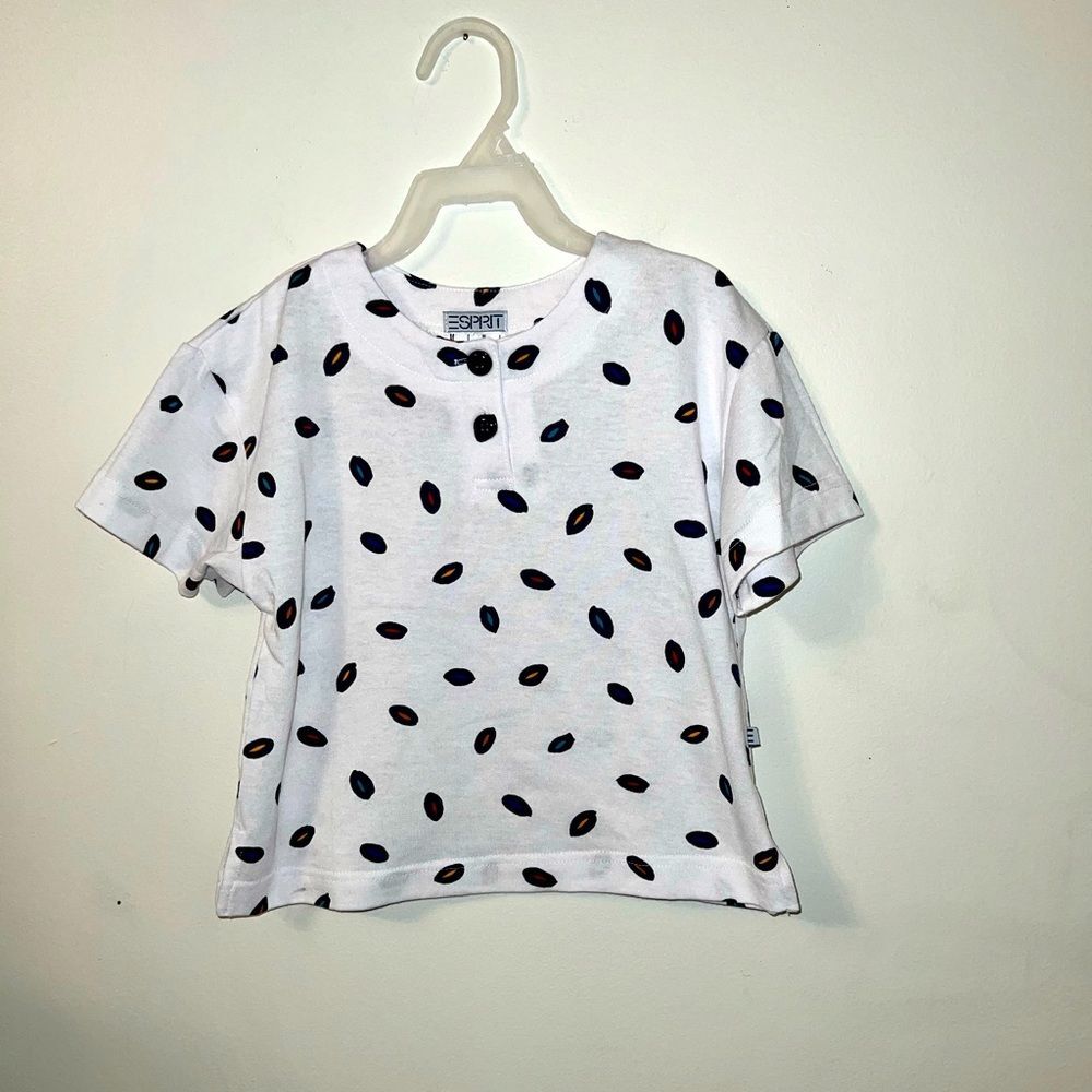 Vintage 1990s Esprit Polka Dot Patterned Short Sleeve‎ Top